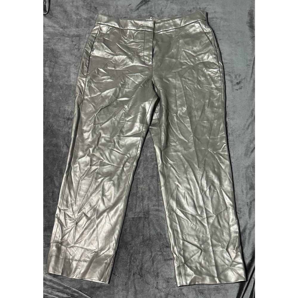 J.Crew Faux Leather KATE Black Slacks Pants size 14 - Picture 4 of 6